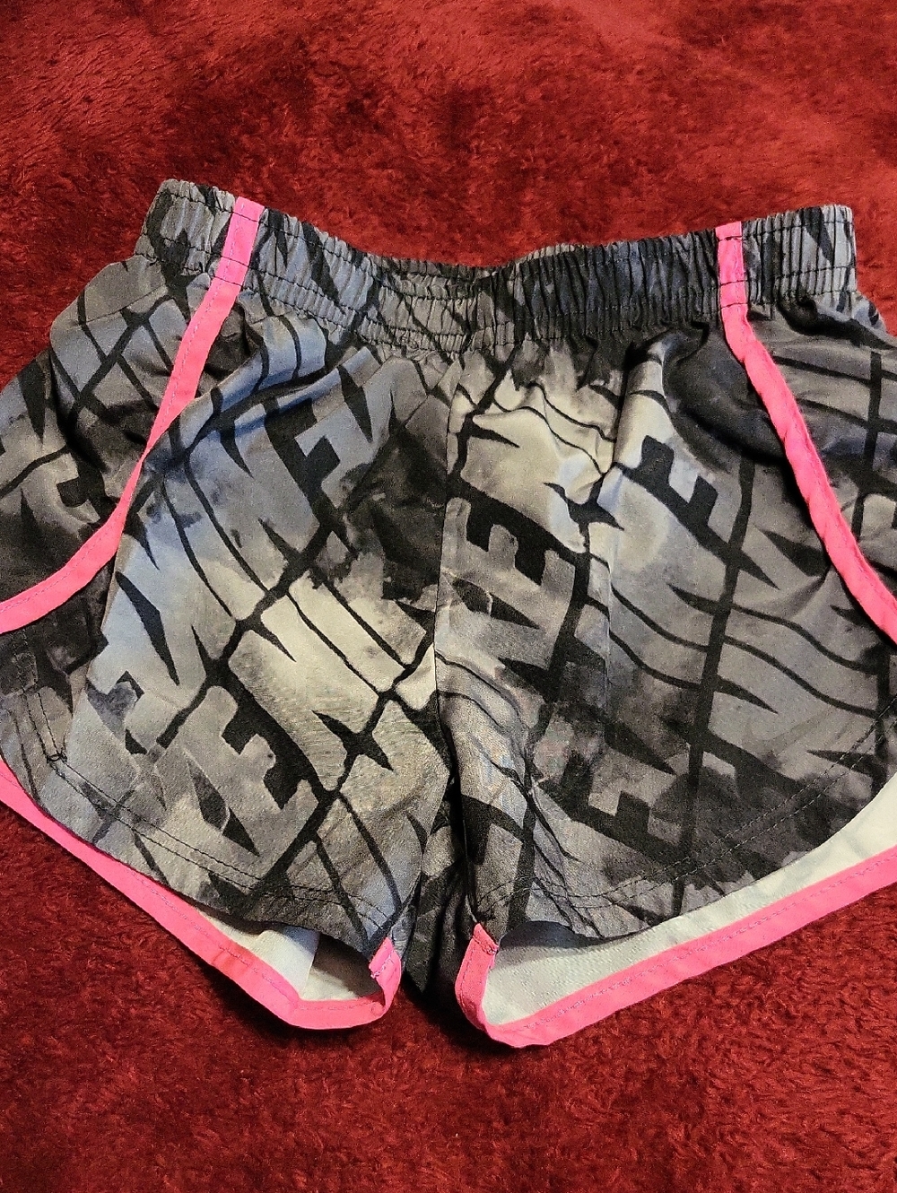 Nike Kids Gray and Pink Active Shorts